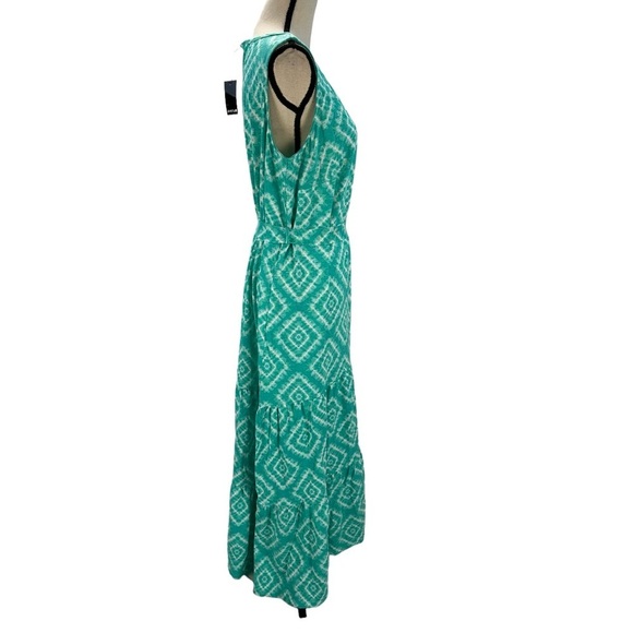 Avenue Sleeveless Tiered Diamond Print Annie Maxi Dress - Green - size 18 - Picture 3 of 12